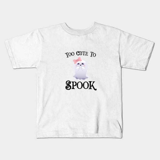 "Too Cute To Spook" Halloween Design Kids T-Shirt by RJCatch